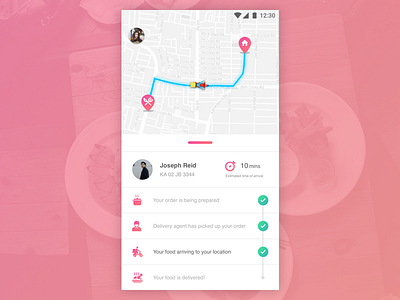 Food Delivery Tracking android delivery food location tracking map material design resturant tracking