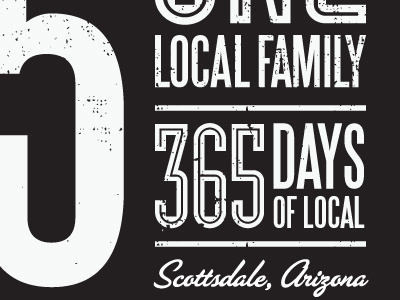 One Local Family black white design typography words