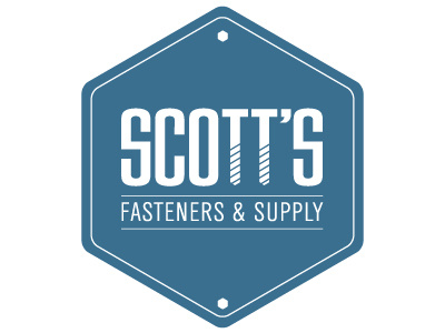 Scott's Fasteners 2 blue bolts branding logo typography