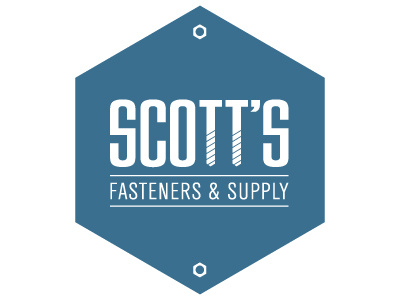 Scott's Fasteners 3 blue bolts branding logo typography