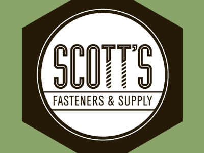 Scott's Fasteners 5 black white bolts branding logo typography