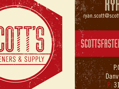 Scott's Business Card brown business card logo red typography