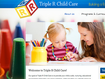 Triple R Childcare website childcare children learning squarespace web