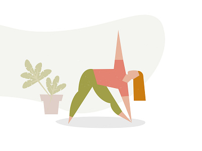 Trikonasana ai app design graphics illustration meditation mindfulness plant yoga