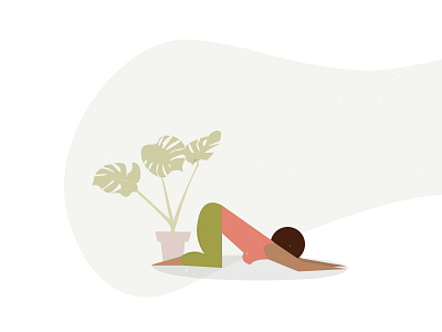 Uttana Shishosana ai app art charachter design flat graphics illustration lady meditation mindfulness people plant ui vector yoga