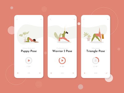 Yoga Concept App ai app art charachter clean clean app design flat graphics illustration lady meditation mindfulness people plant ui vector yoga