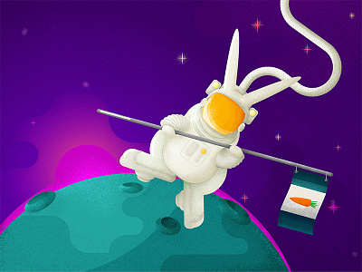 Astrobunny astronaut bunny gravity illustration outerspace space