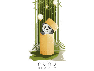 Panda for NÜNU beauty animals bamboo illustration logo panda