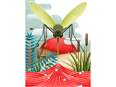 The Mosquito Season illustration illustrator mosquito nature summer sunset