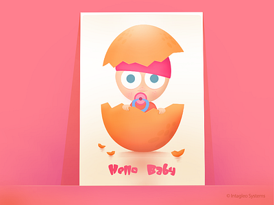 Hello Baby ! baby blue eyes design egg greeetings greeting greeting card hello hello baby illustration newborn pink