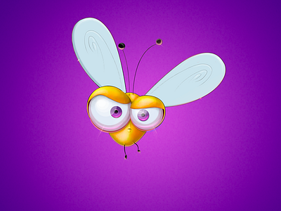 Angry Fly angry big eyes design fly illustration orange purple purple eyes yellow