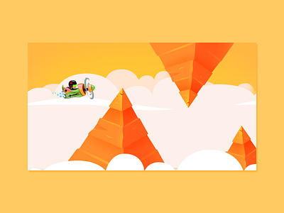 Concept Background Illustration v2 aeroplane android cartoon clouds crash design fly game green illustration ios land mobile orange pink plane pyramids sky upsidedown yellow