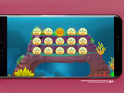 Underwater Background - Slots Payout android blue coin coralreef cute design game glow glow in the dark green illustration ios minigame mobile purple red reef underwater yellow