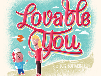 Lovable you! 50s children illustration kids love spot illustration