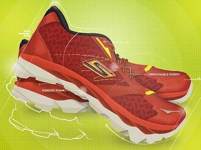 SKECHERS Shoe Illustration athlete digital painting illustration meb running shoe skechers walking