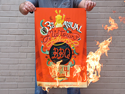 Midtown alley BBQ poster