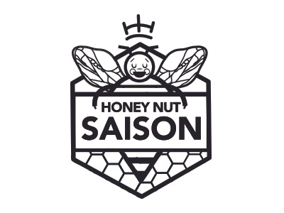 Honey Nut Saison badge bee beer comb honey nut