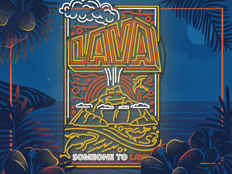 I Lava U disney hand lettering hawaiian lava love neon pixar sign volcano