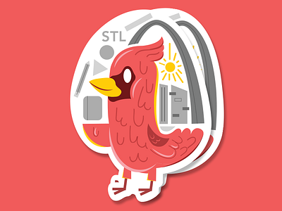 STL arch bird buildings cardinals city st.louis shapes sun ‪‎design‬ ‪‎illustration‬ ‪‎stl‬