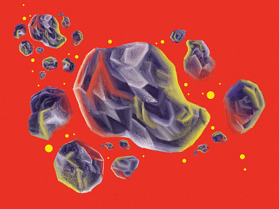 Asteroid alarm will sound asteroid metallic modernist painting scifi