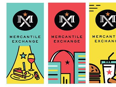 MX District Banners arch city dinning food graphic design icon illustration shopping st.louis stl