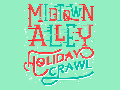 Holiday Crawl beer christmas crawl drip hand lettering happy holidays holiday snow type