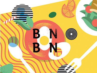 Bon Bon branding design dining dinnerware eat eggs food fork logo plate restaurant spoon