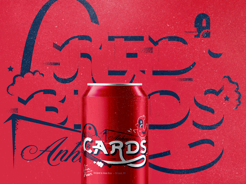Cards baseball beer birds budweiser can cardinals cards design hand lettering mlb packaging