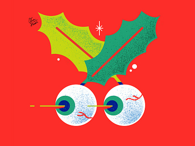 Holly christmas eyes holidays holly illustration
