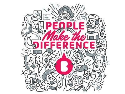 People Make The Difference creatives crowd graphic design group hand lettering people team