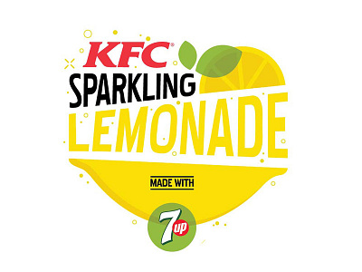 Pepsico / 7 UP / KFC / Sparkling Lemonade 7up hand lettering kfc leaf lemon lemonade sparkling yellow