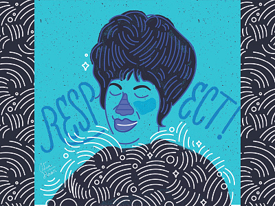 RESPECT! arethafranklin character fashion handlettering pattern qeen respect soul type woman