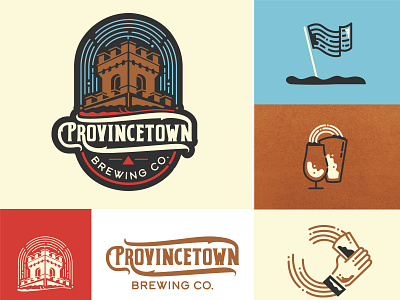 Provincetown brewing Co. LGBTQ beer branding brewery design graphicdesign hand hand lettering handlettering illustration logo type