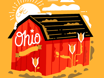 Ohio barn character corn farm graphicdesign illustration ohio state yellow