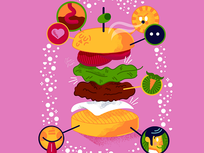 Veggie Burger swiss cheese bun burger cheese fast food graphic desighn illustration lettuce tomato veggie