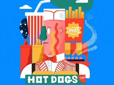 Frank food frank graphicdesign hand lettering hotdog illustration ketchup man milkshake pickle