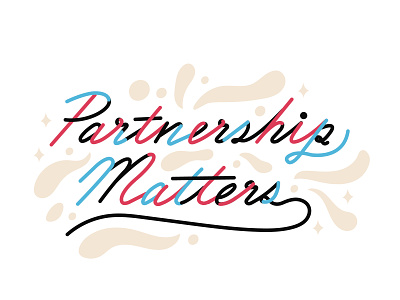 Partnership Matters handlettering icon illustration line matters partnership splash typeography