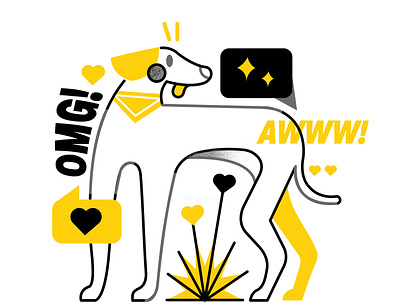 International Dog day! dog graphicdesign illustration internations line love omg plants