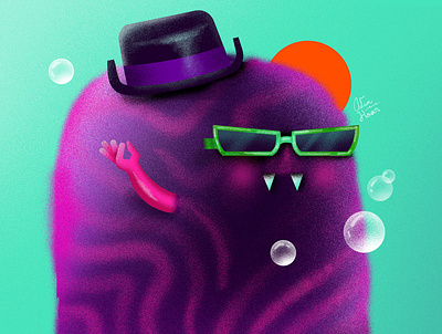 Groovy Monster fangs furry groovy halloween hat monster october sunglasses