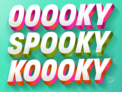 OOOOKY SPOOKY KOOOKY graphicdesign halloween hand lettering letterign typography