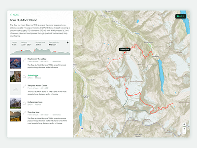Peak hiking interface mountains ui design web app web application