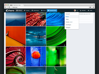 Photography Community community dropdown footo nav navigation photography photos thumbnails ui