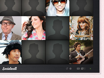Socialwall People App display narrow casting screen socialwall television thumbnails ui