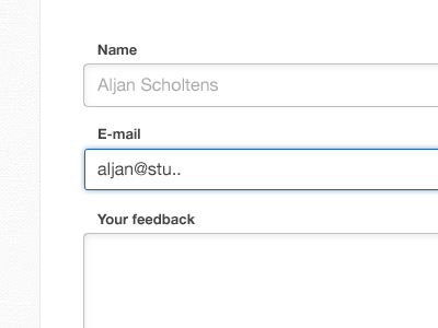 Feedback form form highlight input