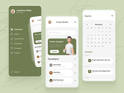 HR Management App app application calendar design events hr app hr management management management app mobile app mobile app design mobile design mobile ui modern ui ui concept ui design uiux ux ux design