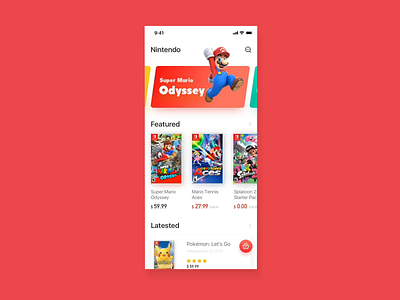 Switch Game Store-Mobility app ui ux