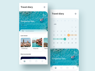 Travel diary App ui ux
