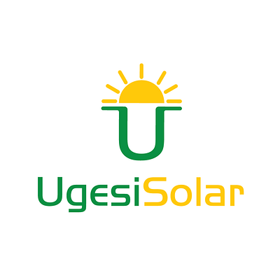 Ugesi Solar Logo branding electricity light bulb solar energy sun sun logo