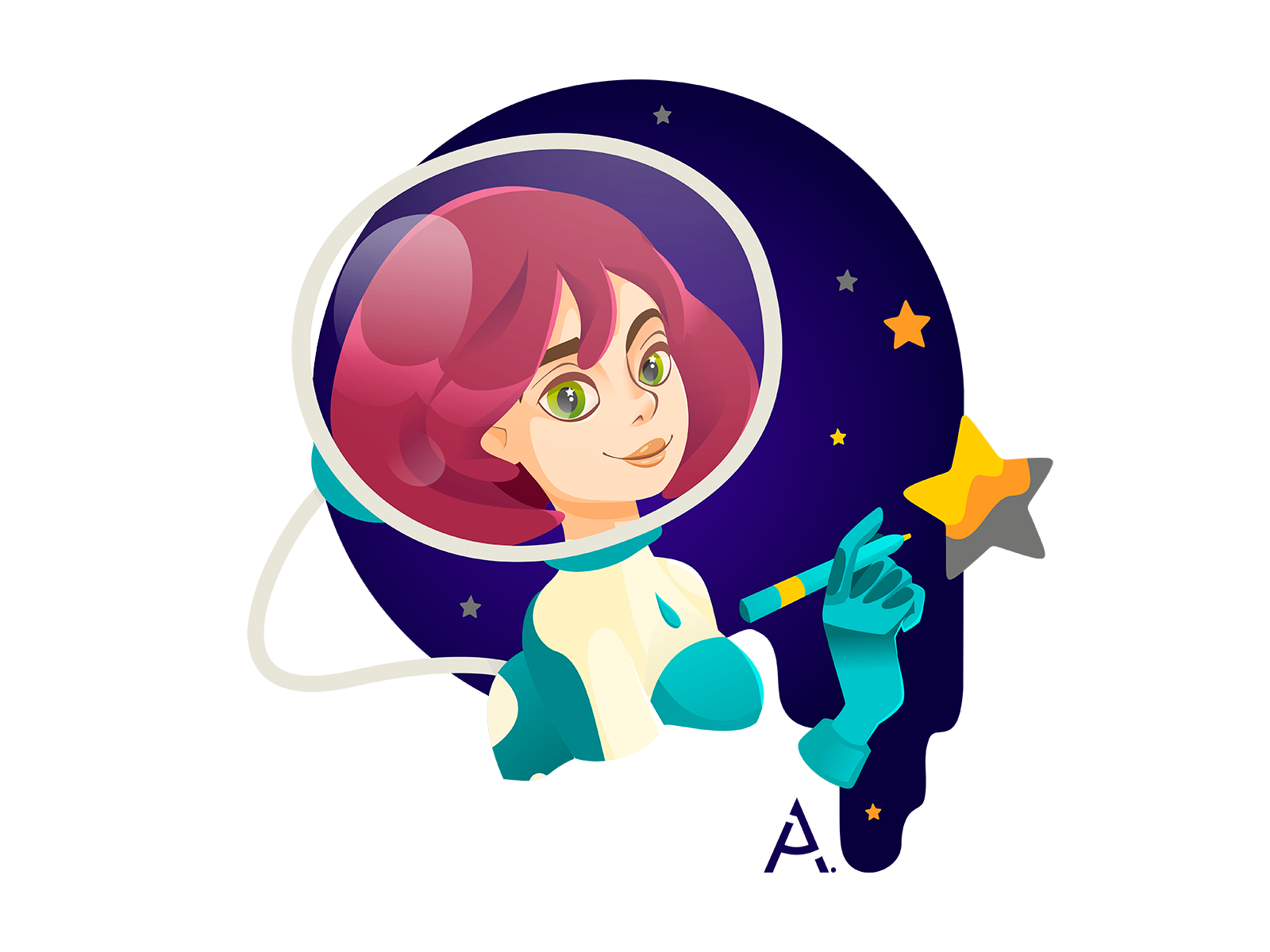 The first space portrait by Pavlycheva Alena on Dribbble