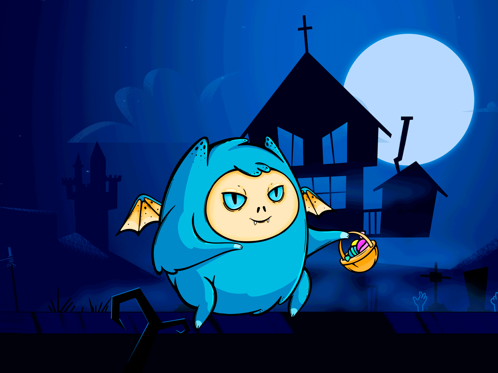 Сandy Bat animation art bat candy cg cgart design digital flat graphic helloween illustration